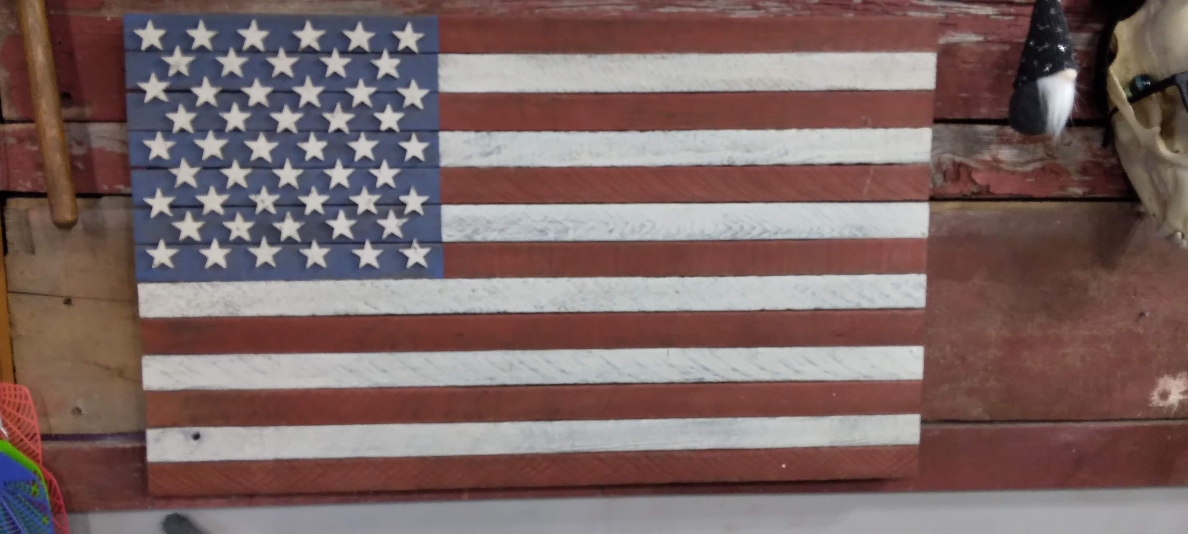 tobacco stick american flag Custom Veteran Made Repurposed Tobacco Sticks American Flag 32 x 19