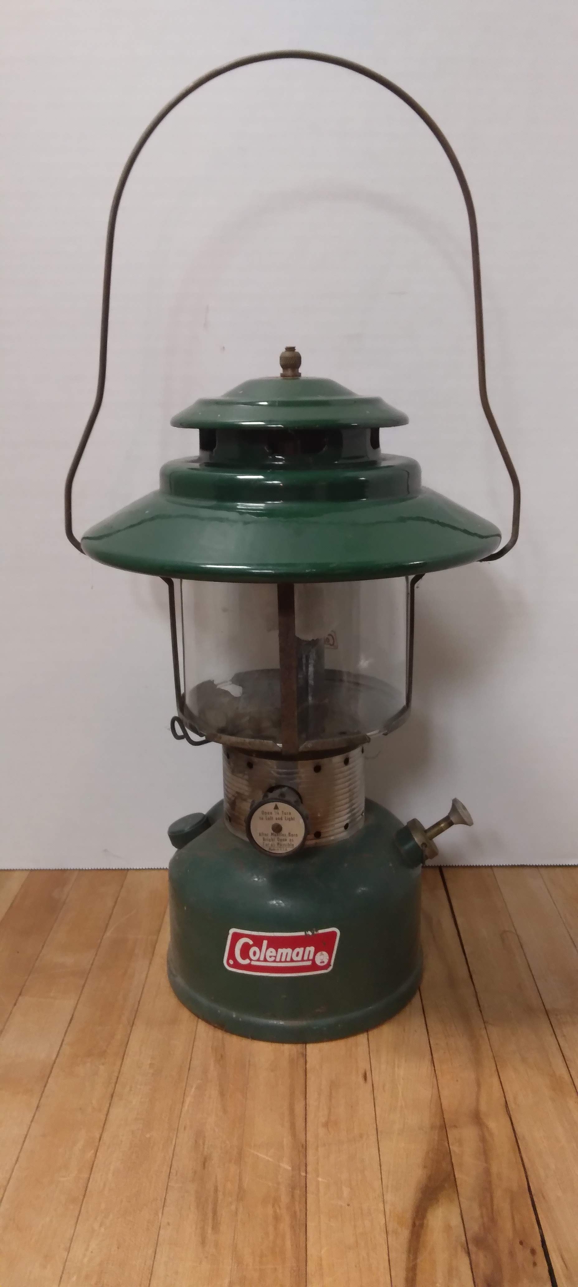 Vintage Green Coleman Model 228F Big Hat Lantern | Rusty