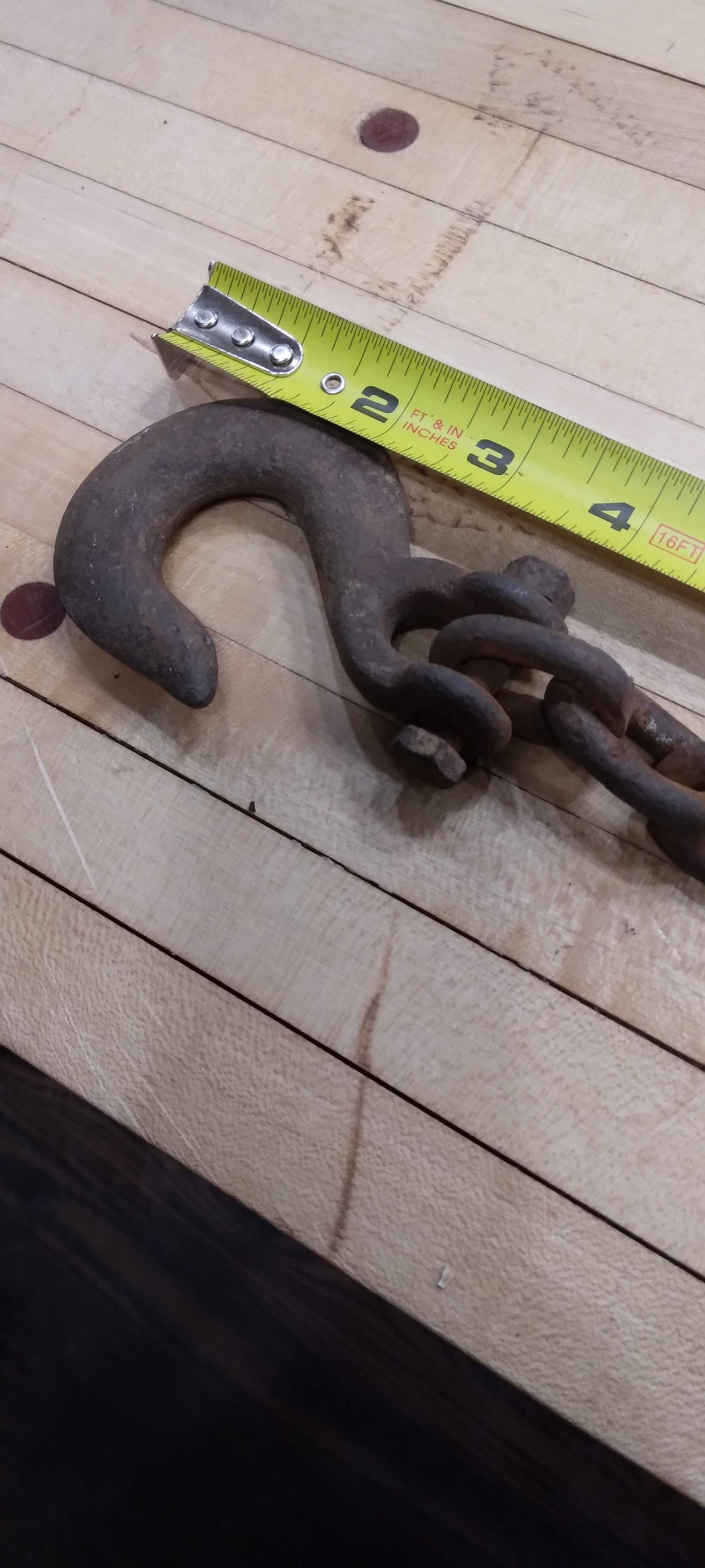 Vintage 4ft Cast Iron Chain with Hook