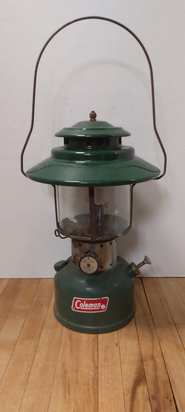 Vintage Green Coleman Model 228F Big Hat Lantern | Rusty